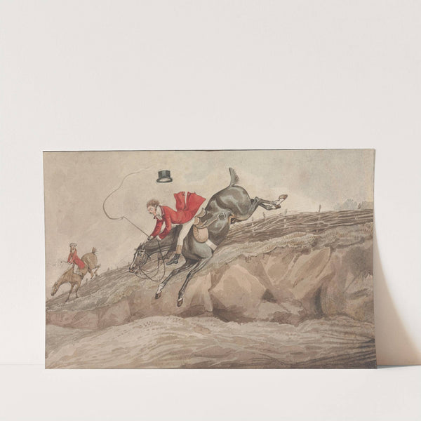 ‘Doing the Thing; and the Thing Done;’ Doing the Down Leap (1818) by Henry Thomas Alken