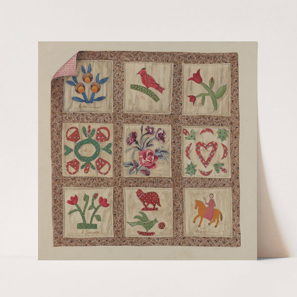 Doll Bed Applique Patchwork Quilt by Beverly Chichester