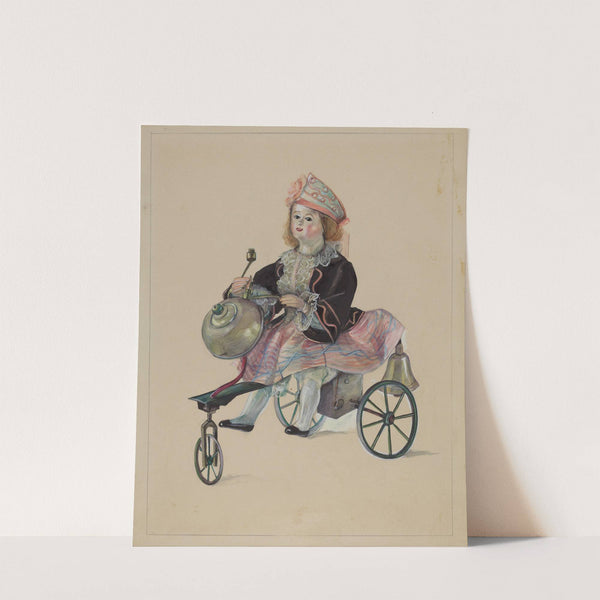 Doll on Velocipede by Mina Lowry