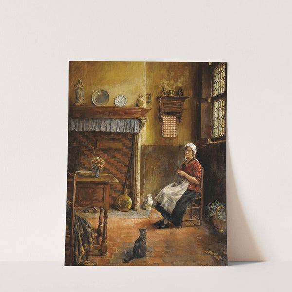 Domestic Interior with Woman Knitting by Victor Anthonis