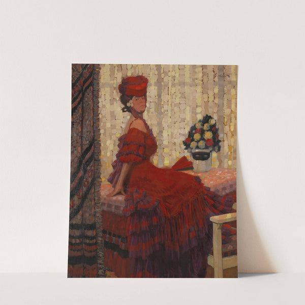 Domino (Dame in Rot) by Fritz Erler