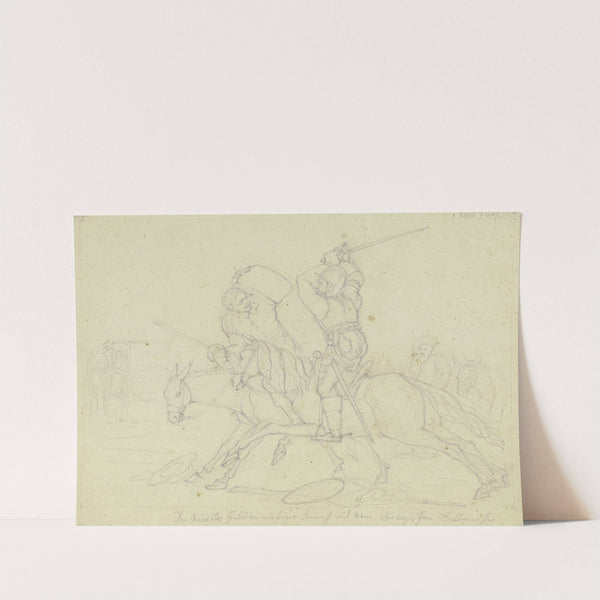 Don Quijotes heldenmütiger Kampf mit dem Biskayischen Stallmeister by Franz Pforr