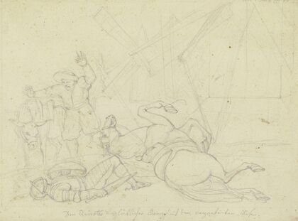Don Quijotes unglücklicher Kampf mit den verzauberten Riesen, ca. 1808