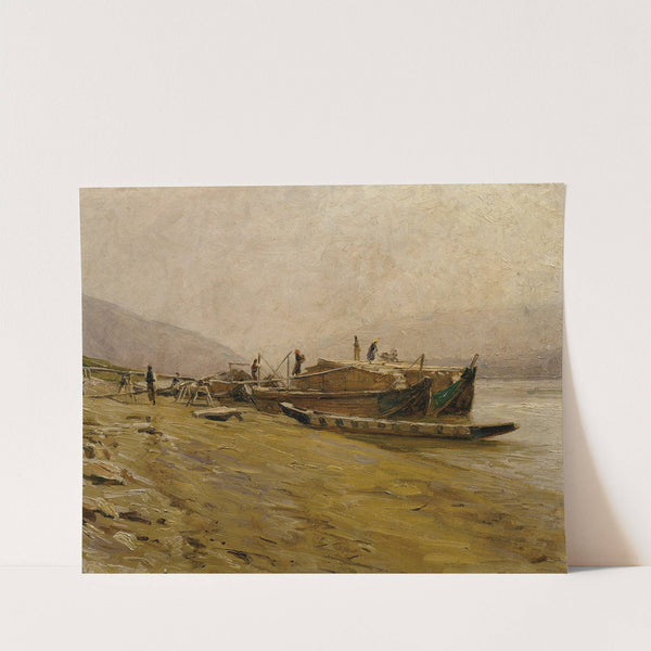 Donauschleppschiffe bei Spitz by Stefan Simony