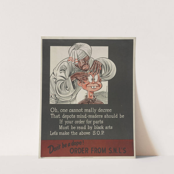 Don't be a dope! Order from S.N.L's by Will Eisner