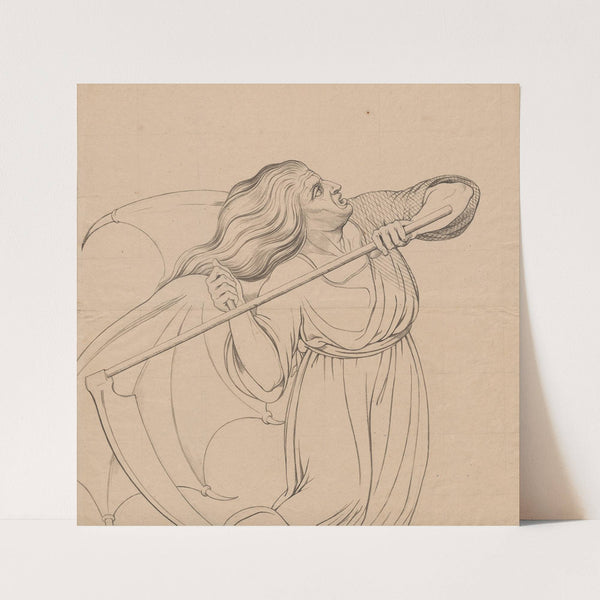 Doodsengel met zeis by David Humbert de Superville