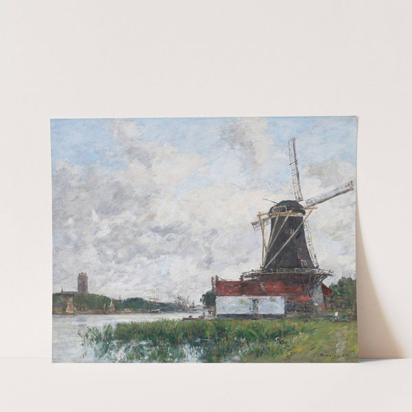 Dordrecht, Moulin sur les bords de la Meuse (1875) by Eugène Boudin