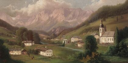 Dorf in den Alpen