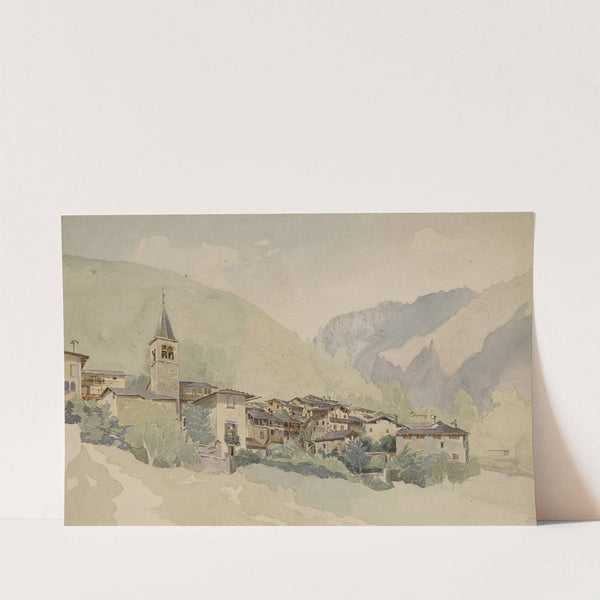 Dorf in einer Gebirgslandschaft by Thomas Ender