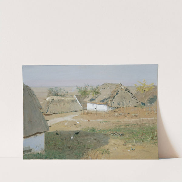 Dorfpartie Strohhütten aus Staatz (1898) by Eugen Jettel