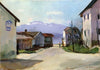 Dorfstraße in Gstadt am Morgen