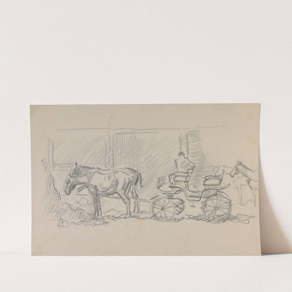 Dorożka zaprzężona w dwa konie (1920-1945) by Ivan Ivanec