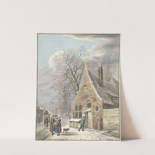 Dorp onder sneeuw by Johannes Christiaan Janson