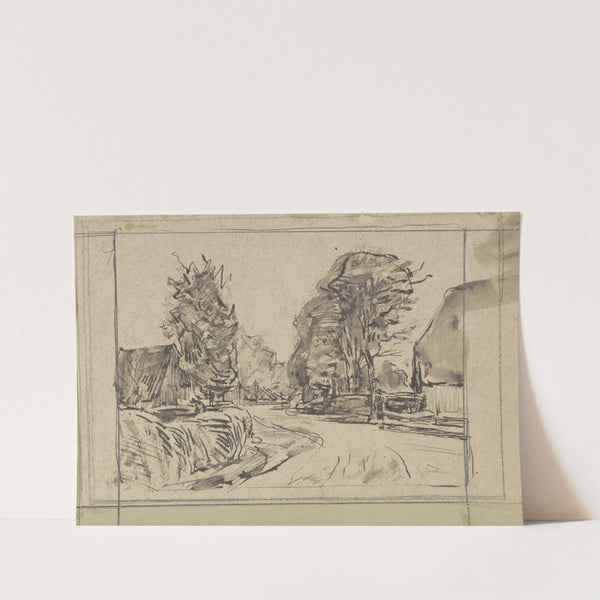 Dorpsweg met bomen by Jan Veth