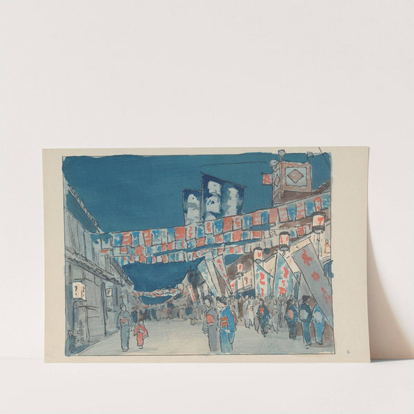 Dotombori, theater street (1947) by Akamatsu Rinsaku