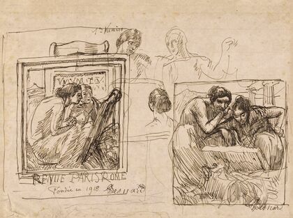 Double croquis pour la revue ‘Paris-Rome’