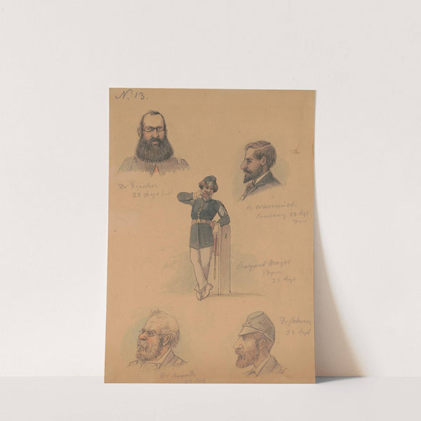 Dr. Charles Fischer; Commissary Sergeant Emanuel Wassenick; Sergeant Major Frank Theodore Bockmann; Doctor Jean (John)... by Adolph Metzner