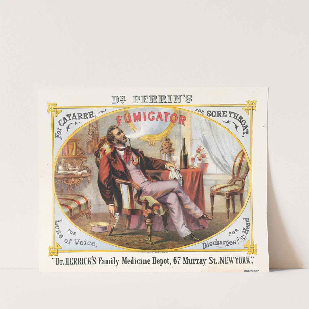 Dr. Perrin’s fumigator For catarrh, for sore throat, for loss of voice, for discharges from the head (1869) by Charles Van Benthuysen