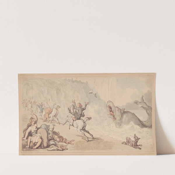 Dr. Syntax and the whale (ca. 1812–1822) by Thomas Rowlandson