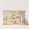 Dr. Syntax with a Balky Horse Before an Inn by Thomas Rowlandson