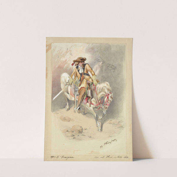 Dragoner auf Schimmel by Franz Sager