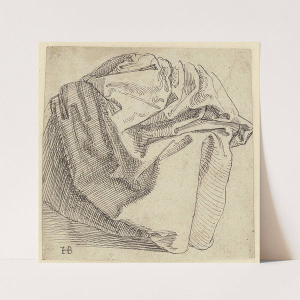 Draperiestudie nach dem Rock einer sitzenden Frau by Hans Brosamer