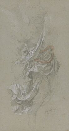Drapery study for An Angel Attending God the Father, in Le Paradis Perdu (Paradise Lost)