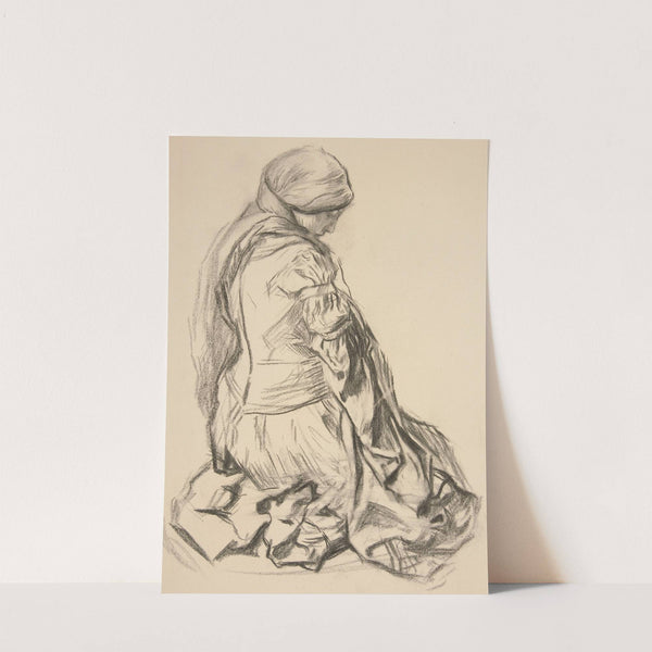 Drapery study for ‘Galahad Departs’ in The Quest of the Holy Grail mural series at Boston Public Library by Edwin Austin Abbey