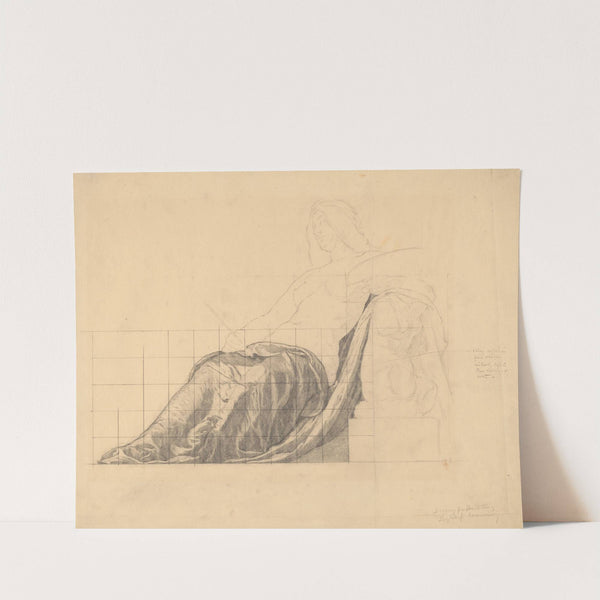 Drapery Study for Reclining Female Study for ‘Painting’ by Kenyon Cox