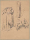 Drapery study to the figure of Our Lady of the Rosary (1864)