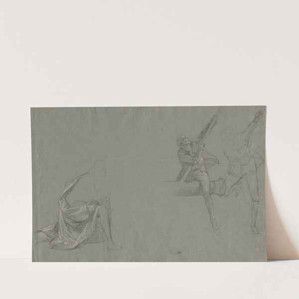 Drapery Study; Two Figures Pulling a Pole (1785-86) by John Singleton Copley