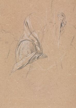 Drapery study with left hand