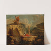 Draughtsmen In A Landscape With Ancient Ruins by Hubert Robert