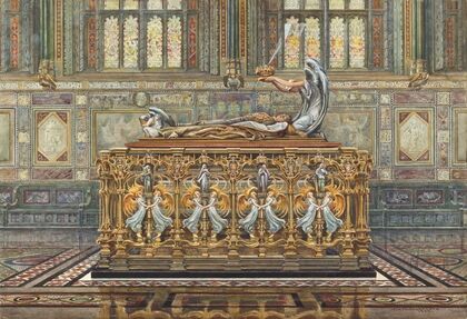 Drawing for Alfred Gilbert’s project for the tomb of the Duke of Clarence (1894)
