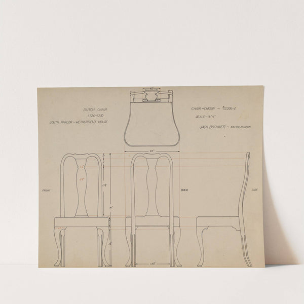 Drawing for Chair by Jack Bochner