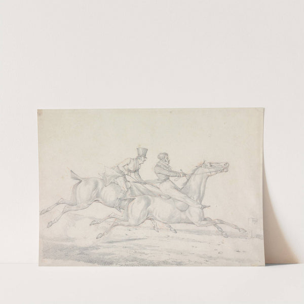 Drawing for ‘Specimens of Riding near London:’ The Pleasure of Riding in Company. One Would Stop if the Other Could (between 1809 and 1823) by Henry Thomas Alken