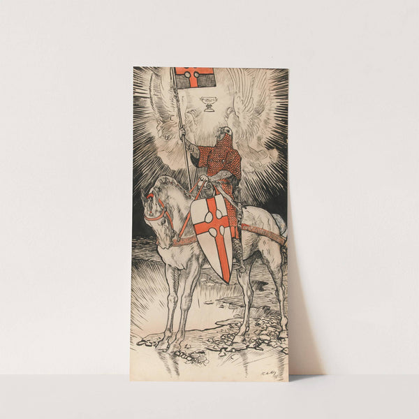 Drawing for the poster publicizing the exhibition for and publication of the book of Abbey’s Quest of the Holy Grail in New York City by Edwin Austin Abbey