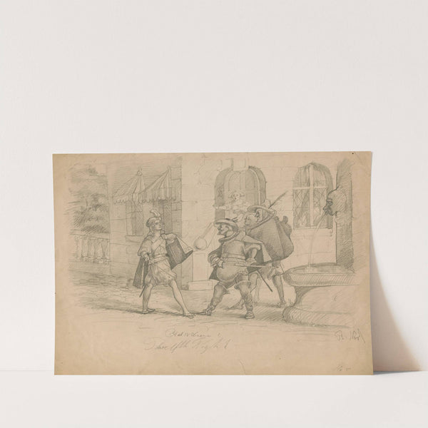 Drawing illustrating Twelfth night by Thomas Nast