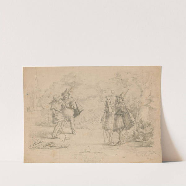 Drawing illustrating Twelfth night by Thomas Nast