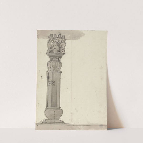 Drawing of a Column from Ekvera by Gangaram Chintaman Tambat