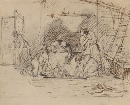Drawing of cabin interior (1840)