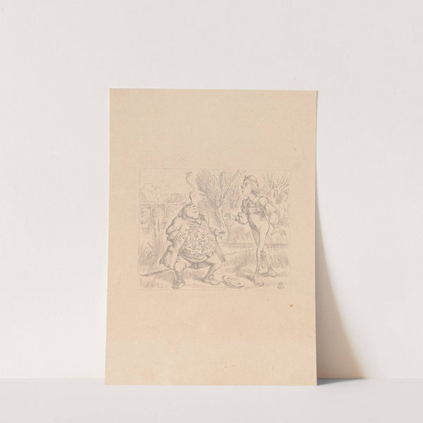 Drawing of Father William balancing an eel on the end of his nose by Sir John Tenniel