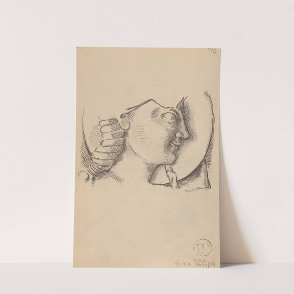 Drawing of Persephone's head from an Ancient bas-relief by Stanisław Wyspiański