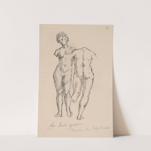 Drawing of Raphael's 'Three Graces'. by Stanisław Wyspiański