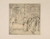 Drawing of scene in temple at Jerusalem