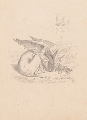 Drawing of the Gryphon asleep — size preview