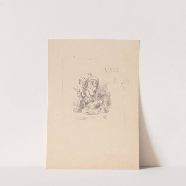 Drawing of the Hatter engaging in rhetoric by Sir John Tenniel