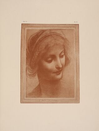 Drawing of the head of the blessed virgin