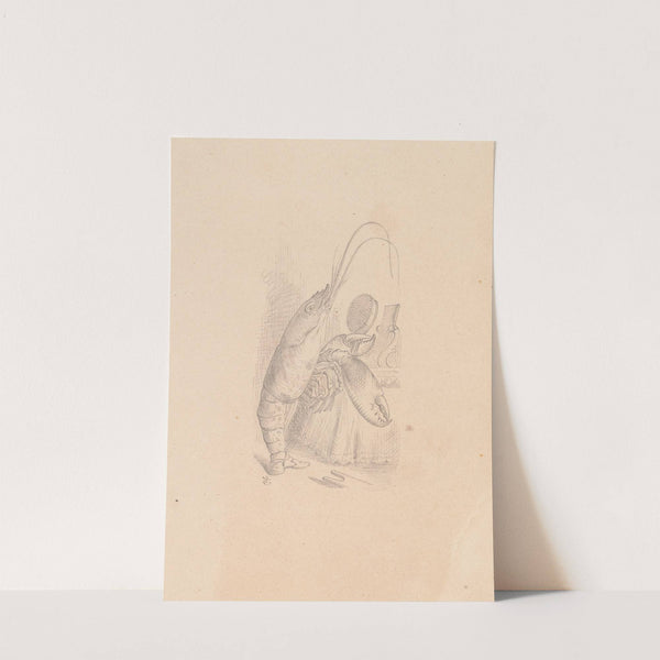 Drawing of the Lobster primping before a mirror by Sir John Tenniel