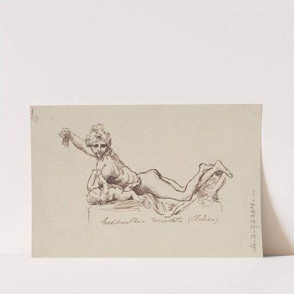 Drawing of the 'The Bacchae' sculpture by Claude Michel Clodion (1738-1814) by Stanisław Wyspiański